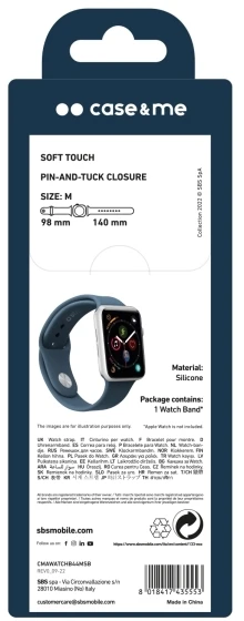 Case4Me SBS silikoninis laikrodžio dirželis, skirtas „Apple Watch 42/44/45/49 mm“. Mėlynas