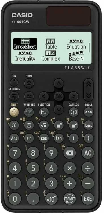 Casio fx-991CW su meniu ekranu