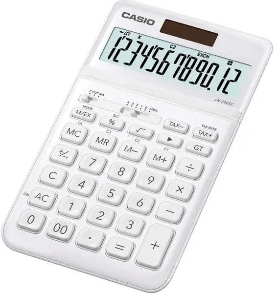 Stalinis skaičiuotuvas CASIO JW-200TW, 107 x 178.5 x 26.1 mm, balta