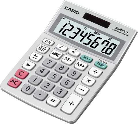 Casio MS-88ECO skaičiuotuvas Desktopas Skaičiuotuvo ekranas