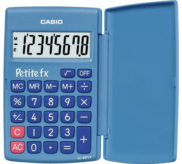 Mokyklinis skaičiuotuvas CASIO LC-401, 120 x 151.5 x 7.3 mm, mėlyna