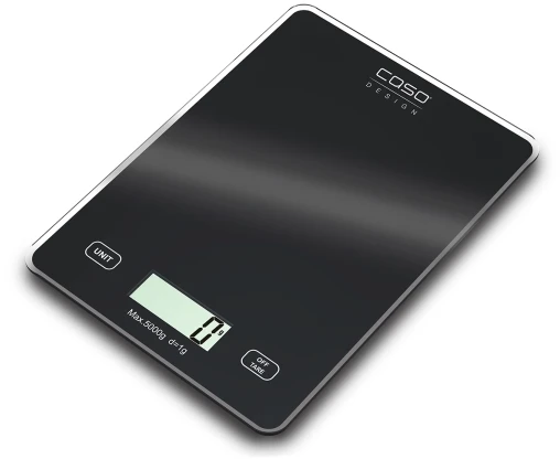 Caso | Virtuvinės svarstyklės | Slim | Maximum weight (capacity) 5kg | Graduation 1 g | Juodas