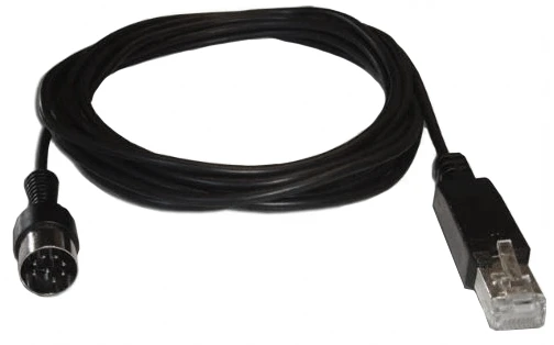 Cavus 12 pin DIN M > RJ45 15 m juodas