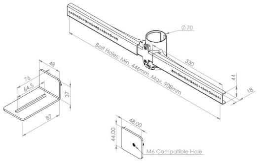 Cavus universalus garso juostos laikiklis StandView