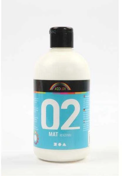 Creativ Akriliniai dažai A-Color 02 - matiniai, balti, 500 ml