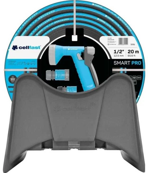 Cellfast SMART PRO sodo rinkinys, 1/2'' 20 m žarna, pistoleto purkštuvas, jungtys, sieninis laikiklis