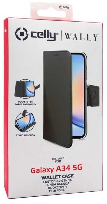 Dėklas CELLY Wally case Samsung Galaxy A34 5G, Juodas (Juodas)