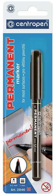 Centropen, marker 2846, juoda, 10vnt, 1mm, na bazie alkoholu, cena za 1 vnt