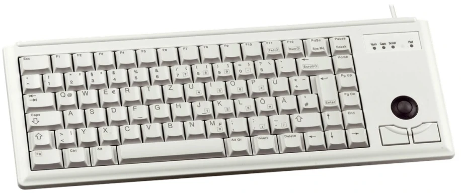 Klaviatūra CHERRY G84-4400 TRACKBALL - PALE Pilkas
