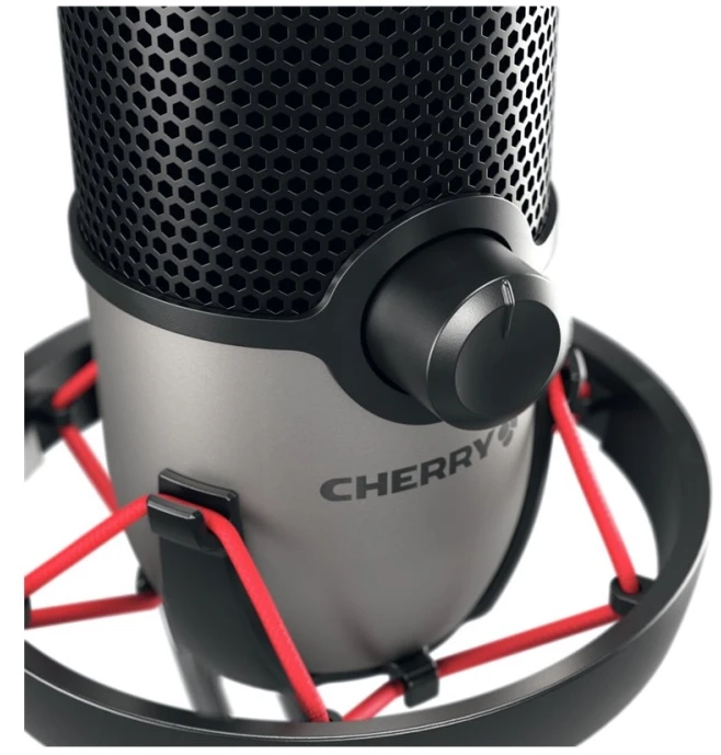 CHERRY UM 6.0 ADVANCED USB MIC - FOR STREAMING/OFFICE Sidabrinis/BLAC