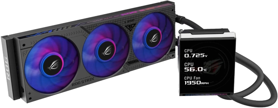 Asus ROG STRIX LC IV 360 ARGB LCD AiO-Wasserkühlung – 360mm, juodos spalvos