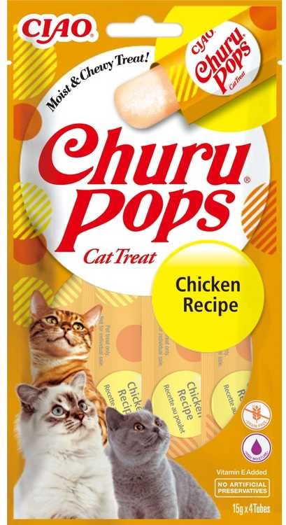 Kačių Skanėstai - Inaba Churu Pops Vištiena 4x15 g