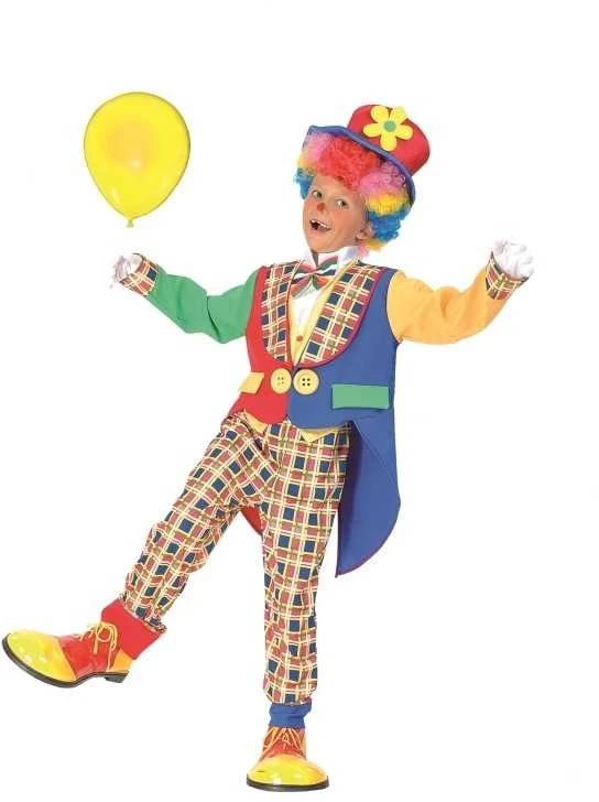 Ciao Blomster Klovn Deluxe-kostume (Jakke med falsk skjorte, butterfly, bukser og hat) - 3-4 år
