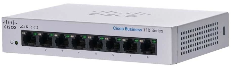 Šakotuvas „Cisco CBS110“ nevaldomas 8 prievadų GE, stalinis kompiuteris, išorinis PS