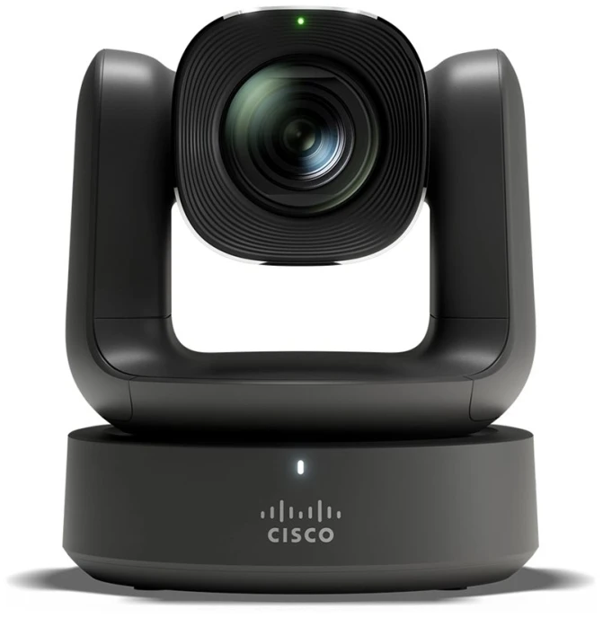 Cisco „Room Vision PTZ IP“ kamera – konferencijų kamera – PTZ – spalvota – 3840 x 2160 – 4K UHD (3840 x 2160) – motorizuota – HDMI, vaizdo perdavimas per IP – GbE – DC 42,5–57 V / PoE+