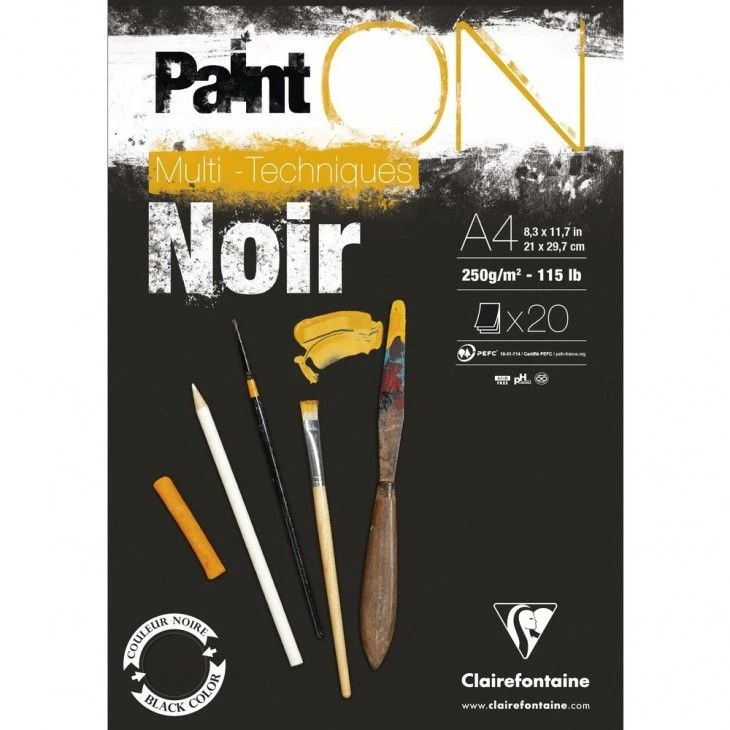 Clairefontaine Paint-On Blok A4 250 gramų 20 lapų rūšiuotas popierius, daugiafunkcis, su viršutiniu sluoksniu
