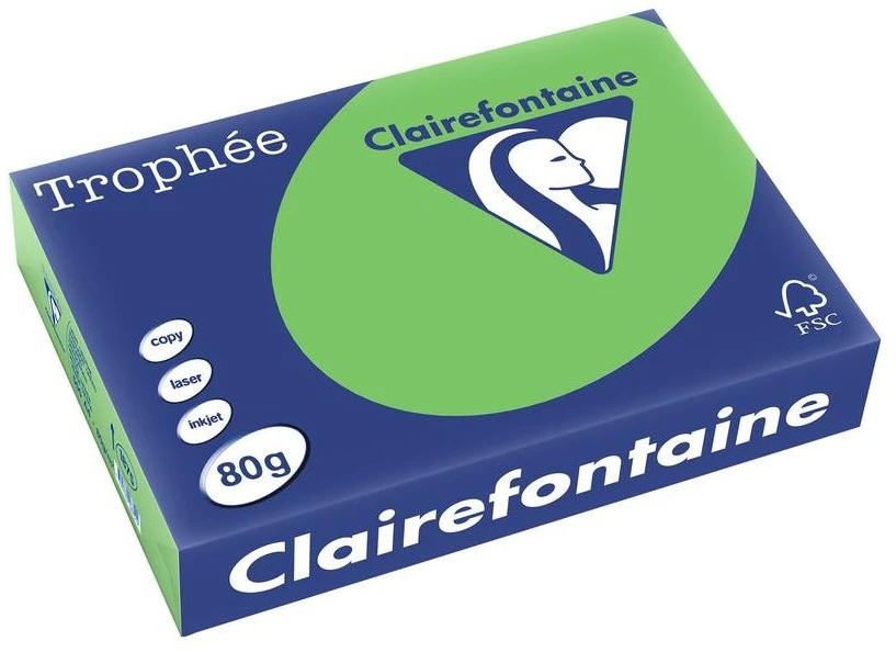 Clairefontaine Trofėjus, kopijavimas, A4 (210x297 mm), 500 lapų, 80 g/m², žalia