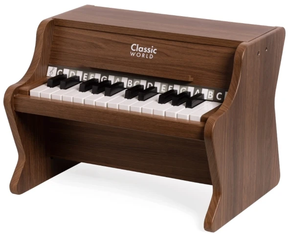 ClassicWorld Medinis vaikiškas pianinas su mokomąja knygele Classic World