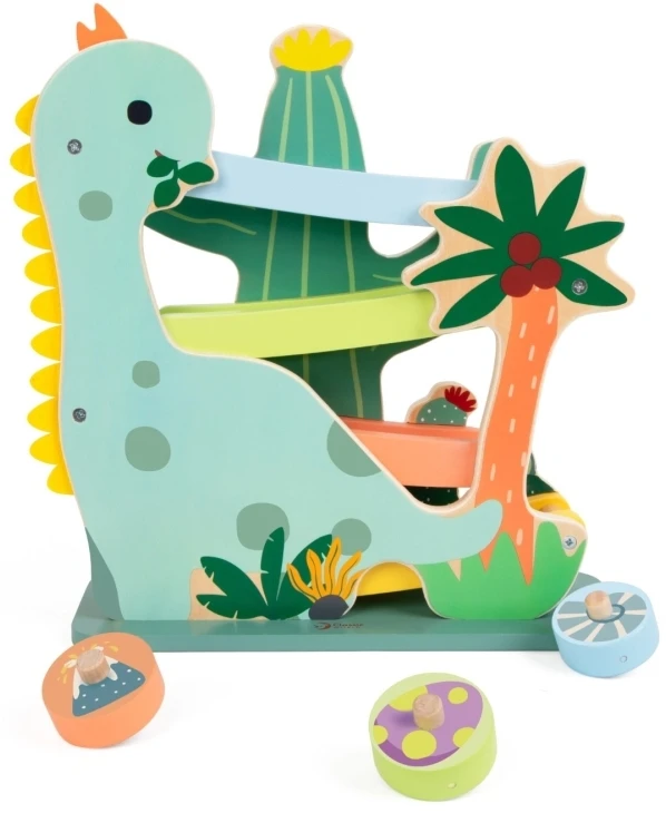 Medinė spalvinga dinozaurų čiuožykla CLASSIC WORLD