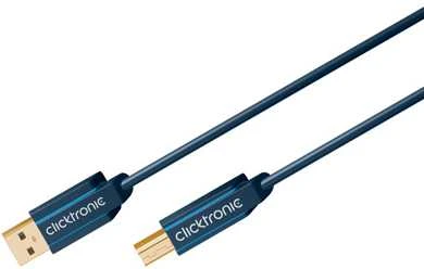 Kabelis USB Clicktronic USB-A - USB-B 3 m Mėlyna (JAB-1404853)