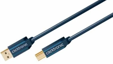 Kabelis USB Clicktronic USB-A - USB-B 3 m Mėlyna (RB70093)