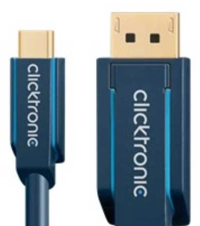 Clicktronic USB-C – DisplayPort 1.2 laidas, 1 m, juodas