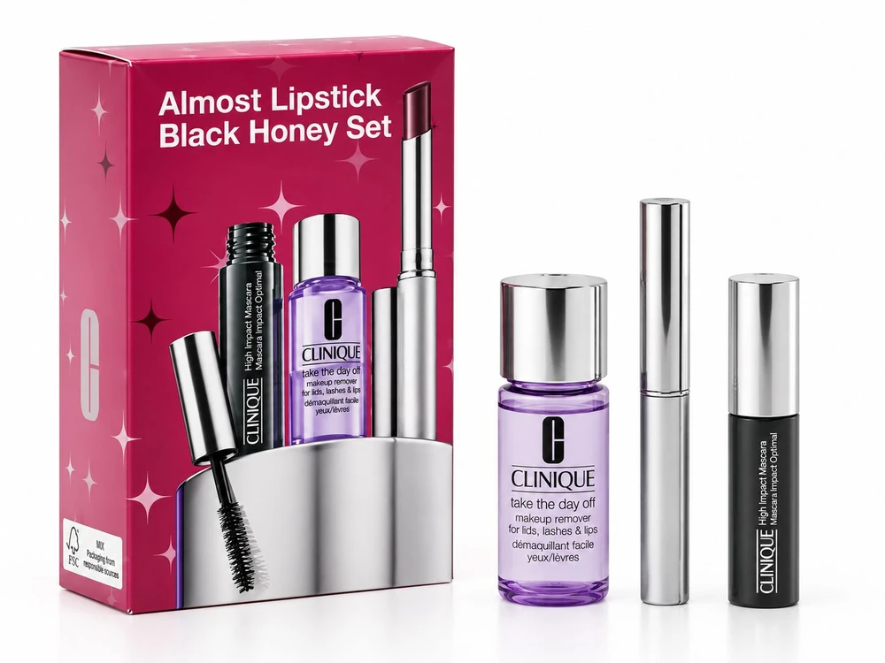 Clinique Almost Lipstick Juodas Honey Set