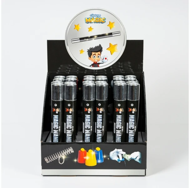 Cliptoys magijos rinkinių prekybinis stendas