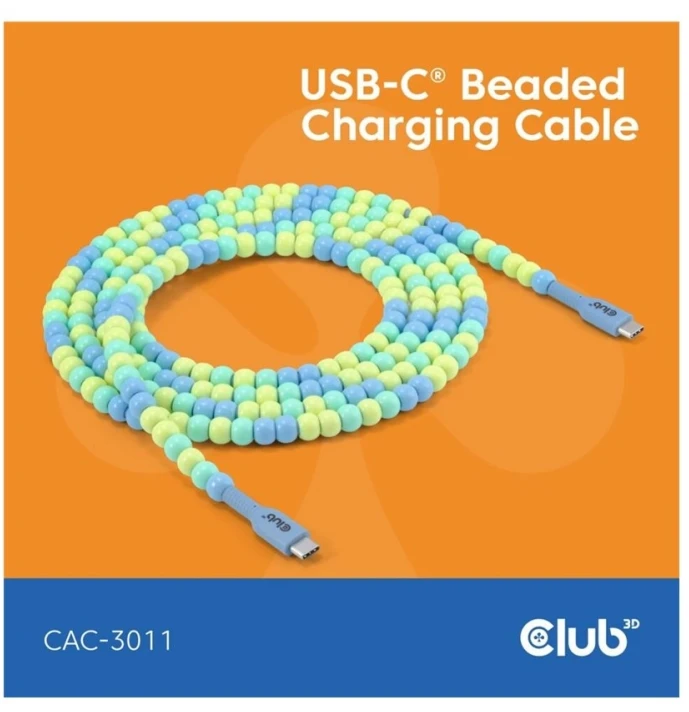 Kabelis USB Club 3D USB-C - USB-C 2 m daugiaspalvis (CAC-3011)