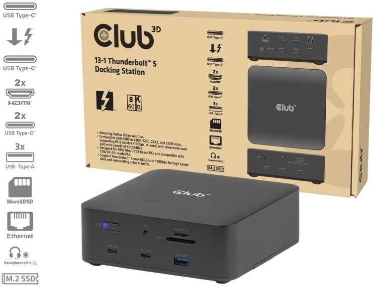Club 3D Thunderbolt 5 doko stotelė su pakuote