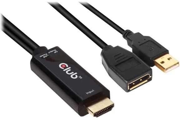 Club 3D CLUB3D HDMI 2.0 Į DISPLAYPORT 1.2 4K60HZ HDR M/F ACTIVE ADAPTER Juodas