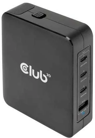 Įkroviklis Club 3D travel GaN 1x USB-A 3x USB-C 140W (CAC-1917)