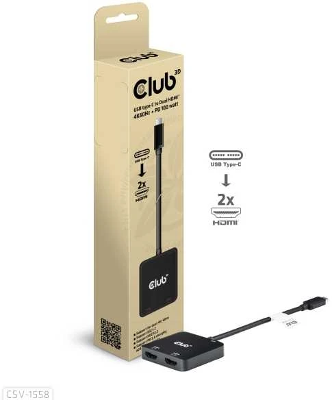 Club 3D vaizdo šakotuvas su pakuote