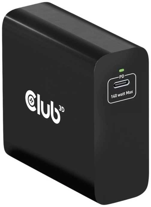 Club 3D Club3D kelioninis įkroviklis USB-C 140W GaN technologija, 1xUSB-C, PD 3.1 palaikymas