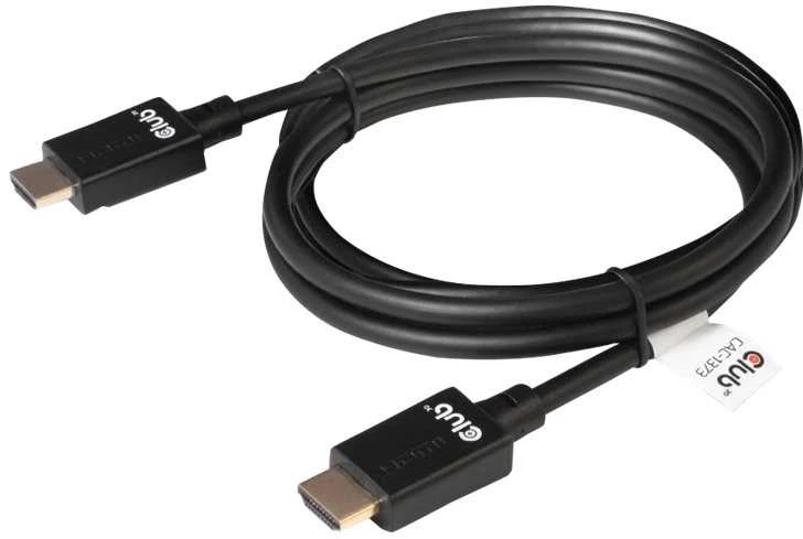 Club 3D Club3D CAC-1373 itin didelės spartos HDMI kabelis 10K 120Hz 48Gbps HDMI 2.1 Vyriškas ir Vyriškas 3 m, padengtas juodu auksu