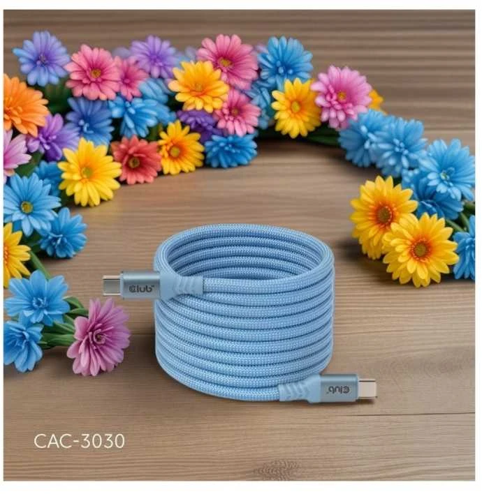Club 3D Club3D Lifestyle USB-C magnetinis kabelis 240W 2m mėlynas St/St