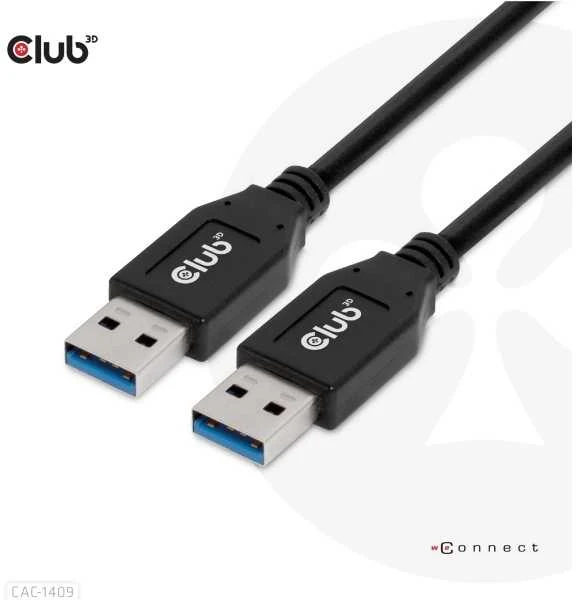 Kabelis USB Club 3D USB-A - USB-A 0.5 m Juodas (CAC-1409)