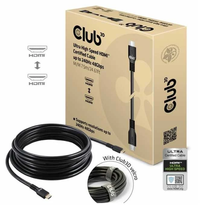 Club 3D 7,5m HDMI laidas su pakuote