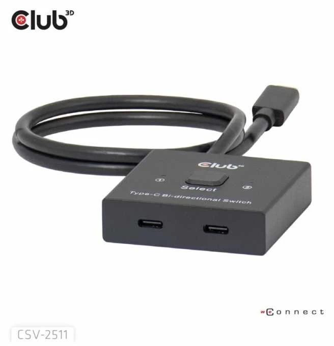 Club 3D „Club3D“ jungiklis, USB-C į 2xUSB-C dvipusis 2in1, 8K60Hz, 4K120Hz, PD 100W