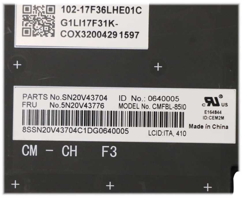 Klaviatūra Lenovo CMFL-CS20,BK-BL,CHY,ITA