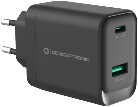 Carruzzo Conceptronic ALTHEA20B45 mobiliojo įrenginio kroviklis Universalus Juoda AC Spartusis įkrovimas Vidaus
