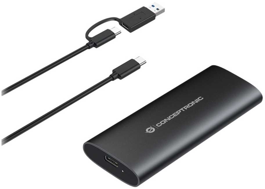 Conceptronic DANTE04B M.2 SATA/NVMe USB-C Juodas Korpusas
