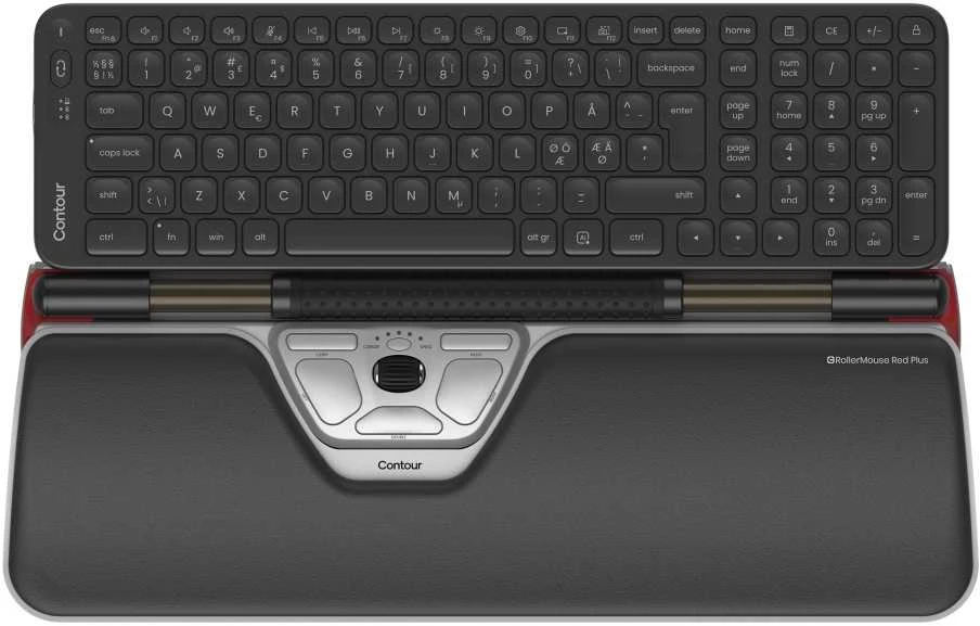 Klaviatūra ir pelė Contour RollerMouse Raudona Plus & Balance Mid-Size Klaviatūra Combo PN išdėstymas (CDRED1021BALPN1160)