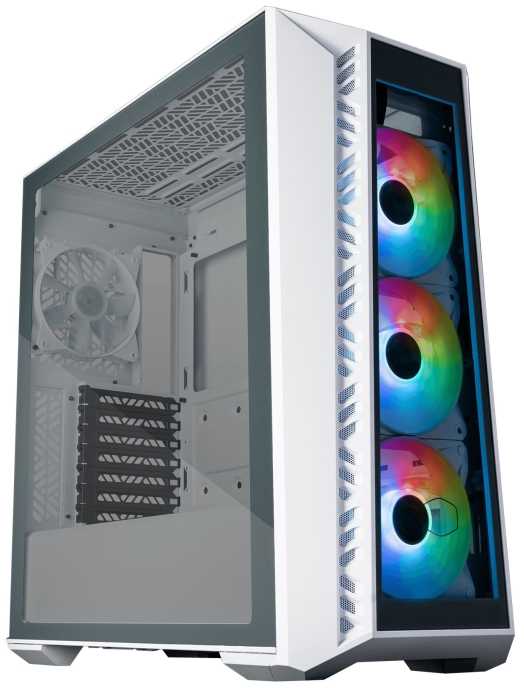 Cooler Master dėklas MasterBox 520 Baltas, ATX, be maitinimo, permatomas šonas, baltas