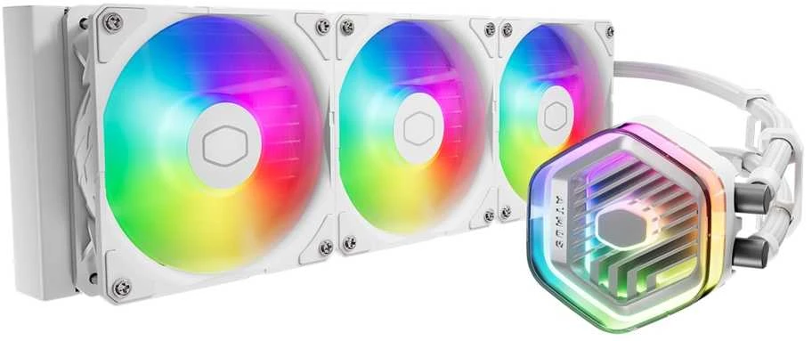 MasterLiquid 360 Atmos baltas aušintuvas su RGB apšvietimu