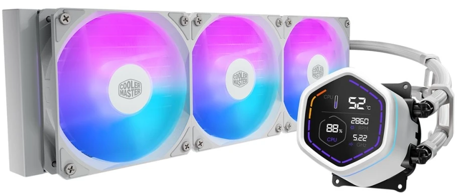 Cooler Master MasterLiquid Core Nex Digital procesoriaus skysčio aušinimo rinkinys 12 cm Baltas