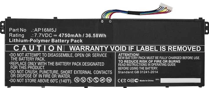 „CoreParts AP16M5J“ | 7,4 V | 4800 mAh – pakaitalas