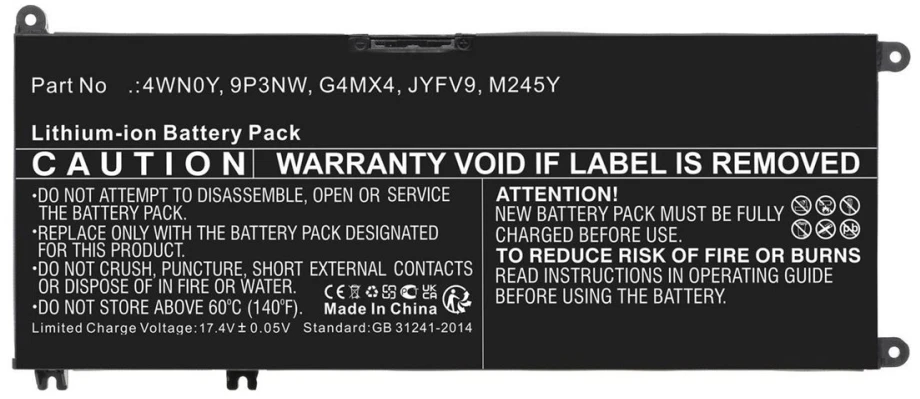 CoreParts MBXDE-BA0274, 15.2 V, 6.3 mm, 104.3 mm, 242 mm, 382 g, 6.3 mm