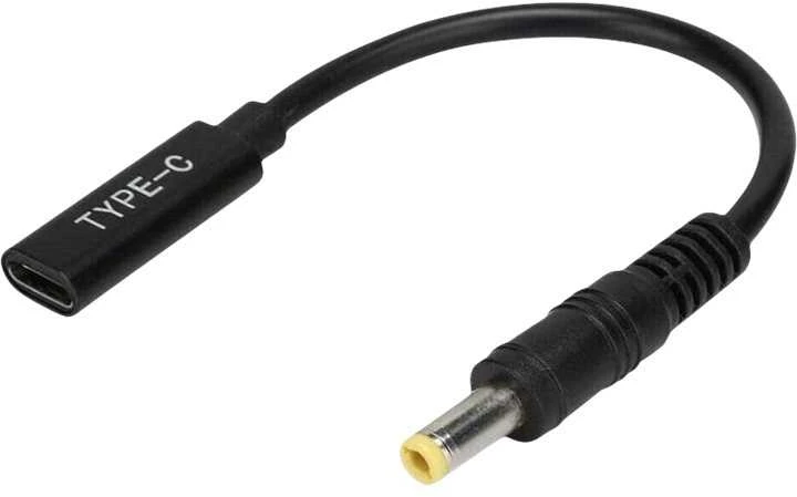 Kabelis USB CoreParts USB-C - DC 5.5 x 2.5 mm 0.12 m Juodas (MBXUSBC-CO0005)