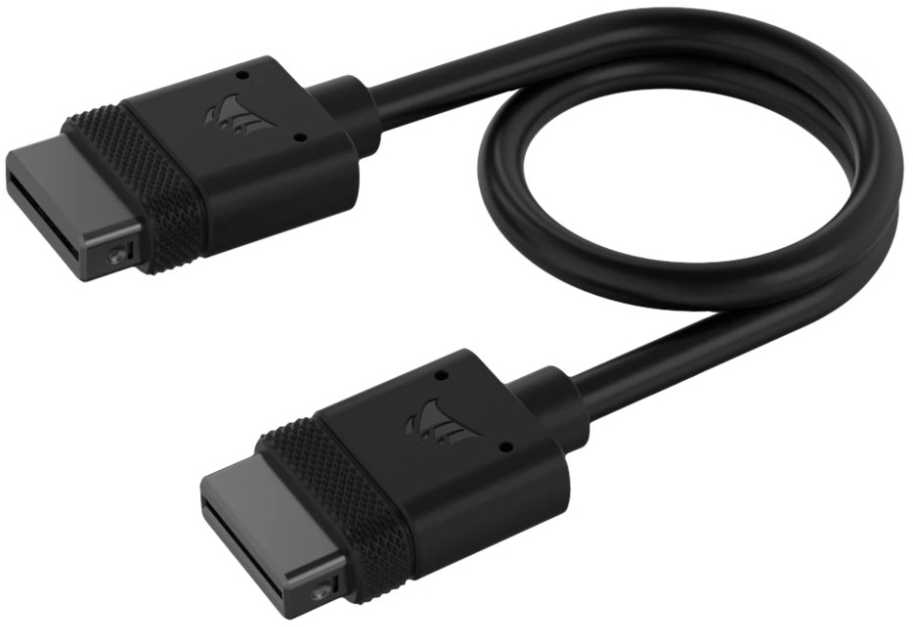 „Corsair iCUE LINK“ kabelio jungtis, tiesi - juoda, 20 cm, 2 vnt. rinkinys